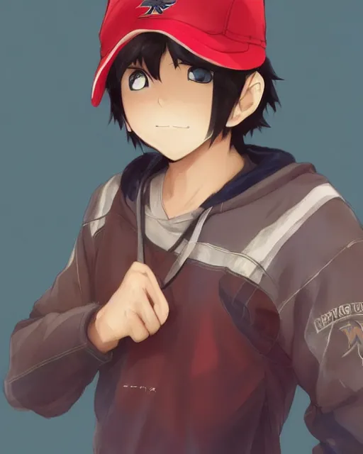 Prompt: an anime portrait of boboiboy as a beautiful man wearing a casual clothes and a baseball cap from skyrim, by stanley artgerm lau, wlop, rossdraws, james jean, andrei riabovitchev, marc simonetti, and sakimichan, trending on artstation