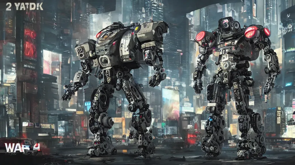 Prompt: war 2022 year cyberpunk futuristic robots ultra hd