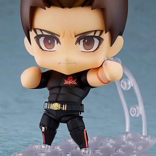 Image similar to an anime nendoroid of arnold schwarzenegger