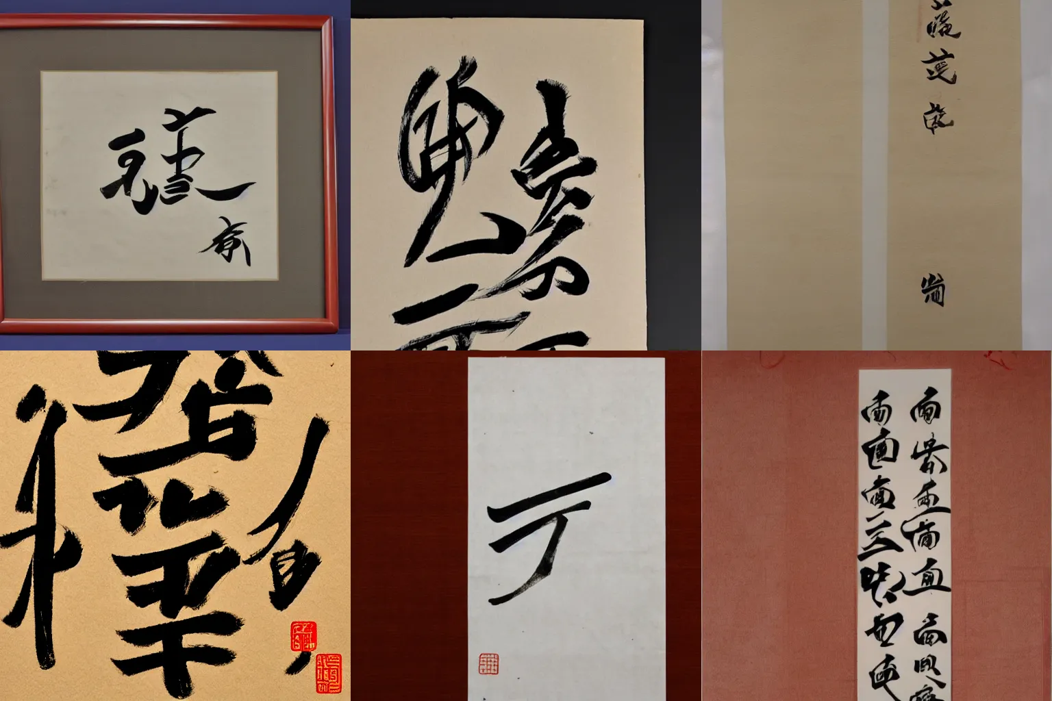 Prompt: a single large Chinese hanzi character printed on elegant paper