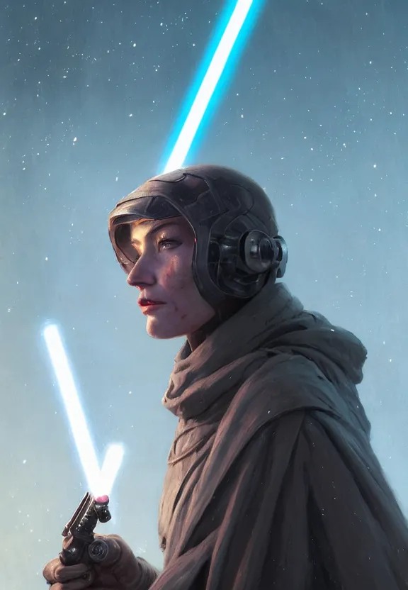 Image similar to highly detailed close up portrait of an unknown star wars character as a science fiction rebel, in skyrim, stephen bliss, unreal engine, fantasy art by greg rutkowski, loish, rhads, ferdinand knab, makoto shinkai and lois van baarle, ilya kuvshinov, rossdraws, tom bagshaw, global illumination, radiant light, detailed and intricate environment