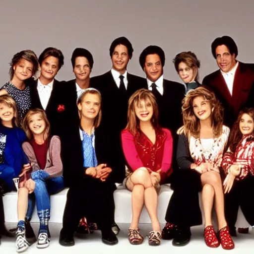 Image similar to the cast of full house 1 9 8 7, publicity photo