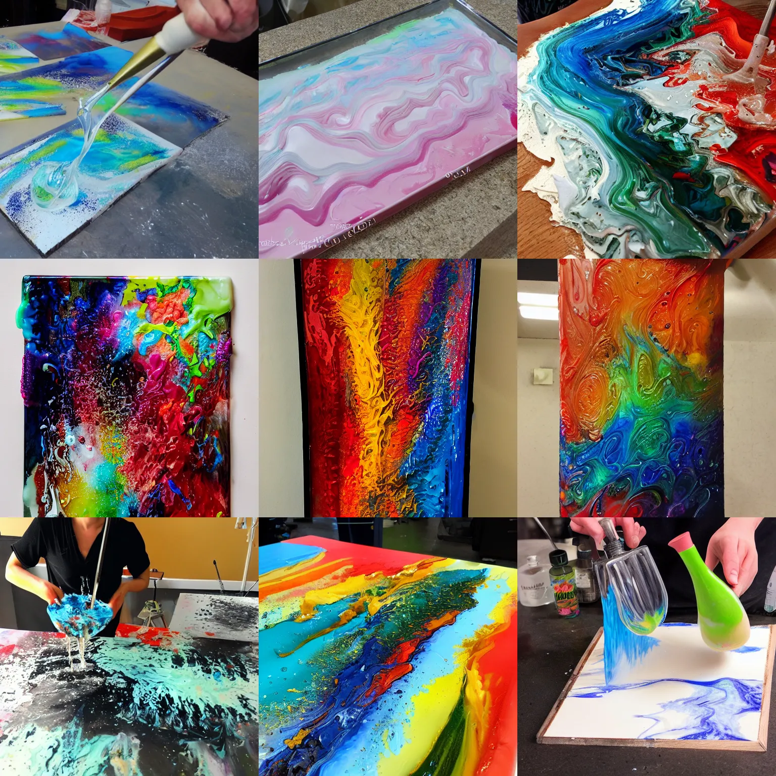 Prompt: acrylic pouring