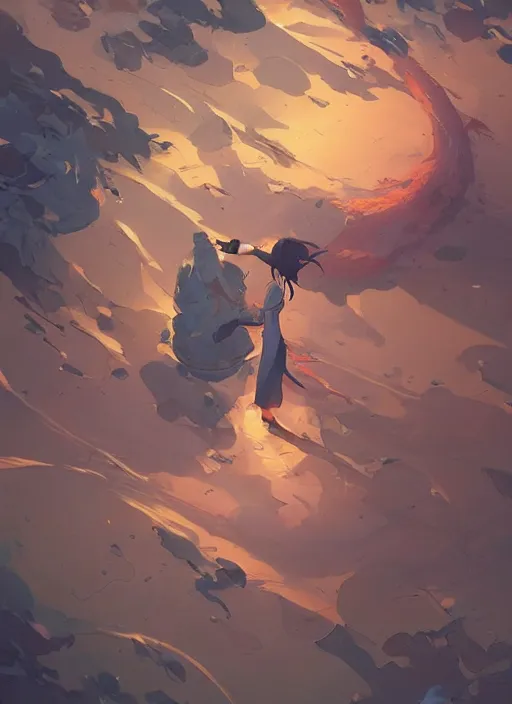 Image similar to overwhelmed with floating thoughts behance hd artstation by jesper ejsing, by rhads, makoto shinkai and lois van baarle, ilya kuvshinov, ossdraws, that looks like it is from borderlands and by feng zhu and loish and laurie greasley, victo ngai, andreas rocha