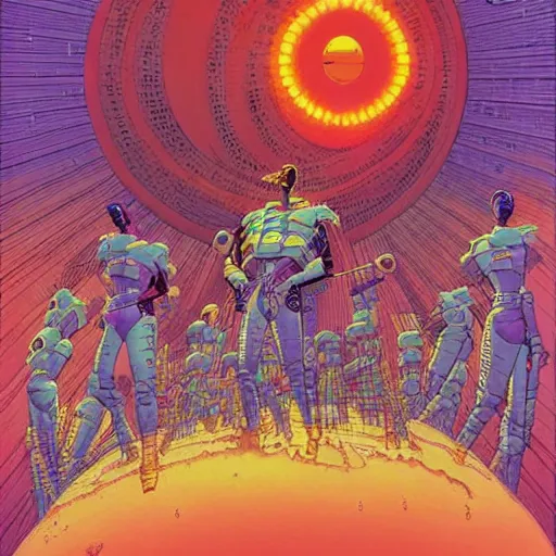 Prompt: Afrofuturism by René Laloux, Jean Giraud, Mœbius, Moebius,