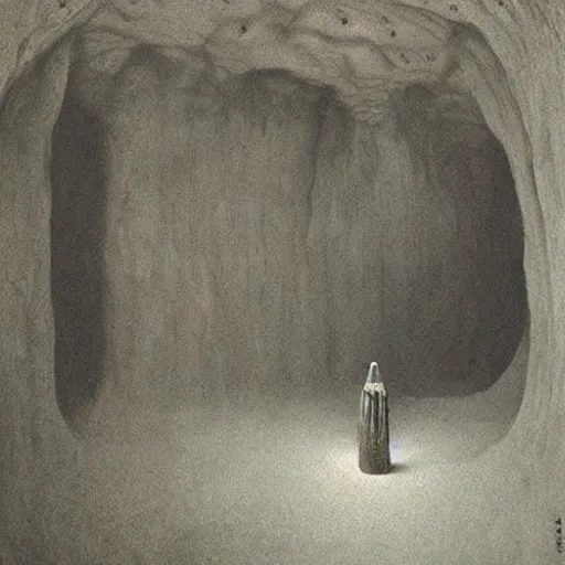 Image similar to Cavern. Tumorous. Eerie. Haunted. Zdzisaw Beksinski