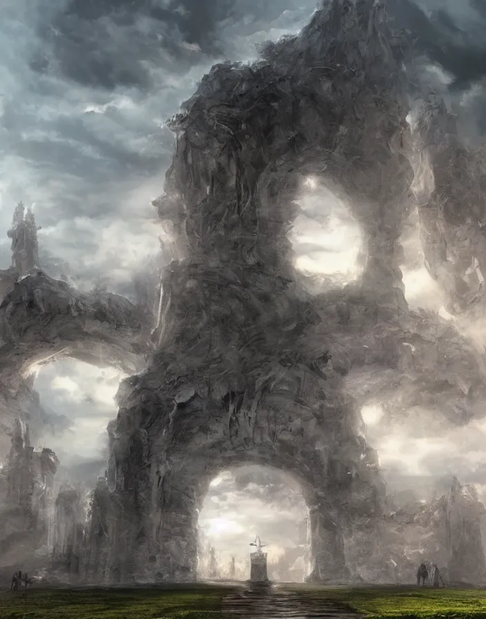 Prompt: Gates of heaven in the clouds, concept art, ultra realistic, super detailed, photorealistic, cinematographic, epic lighting, religious