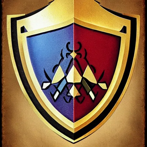 Prompt: The master shield, Legend of Zelda, Art deco