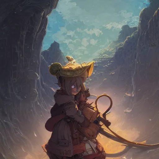 Prompt: a detailed portrait of a made in abyss character, by victo ngai and justin gerard, digital art, realistic painting, very detailed, fantasy, dnd, character design, trending on artstation