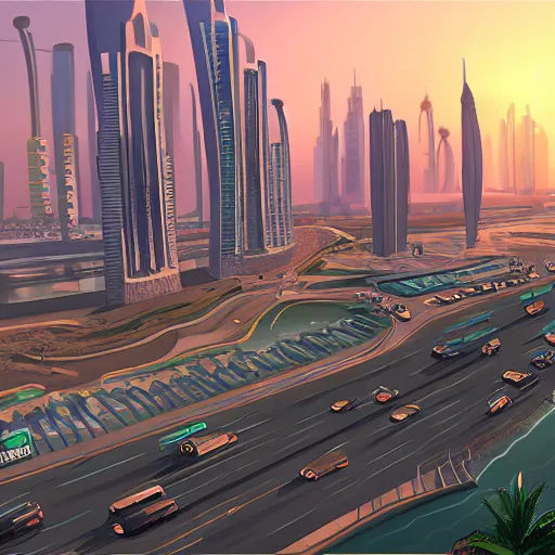 Image similar to gta : dubai, by isekai