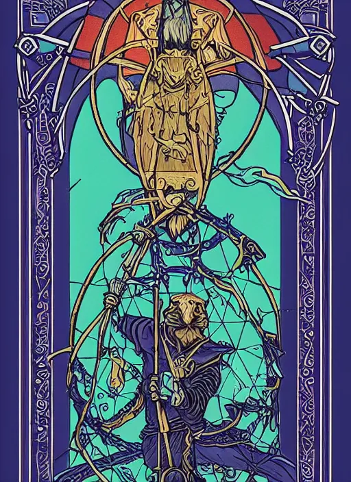 Image similar to detailed tarot card designed by morgan sorensen, artstation, instagram