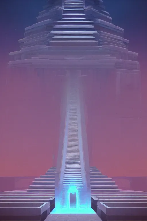 Image similar to Artwork by Beeple of the cinematic view of the Temple of Infernal Writings, Infernal, Writings.