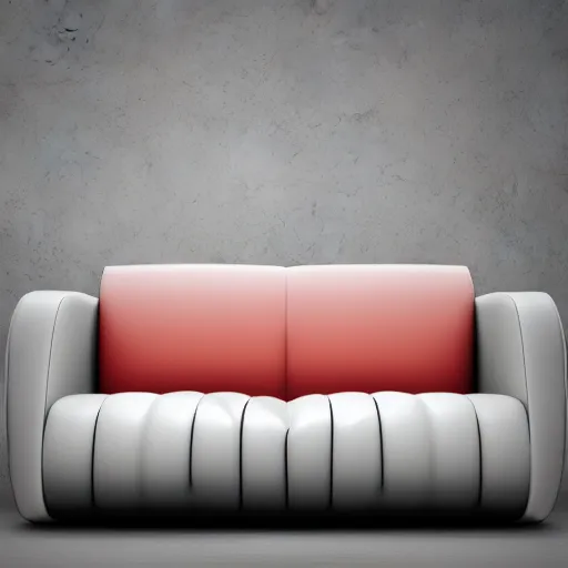 Image similar to a photo of a happy anthropomorphic sofa, digital art