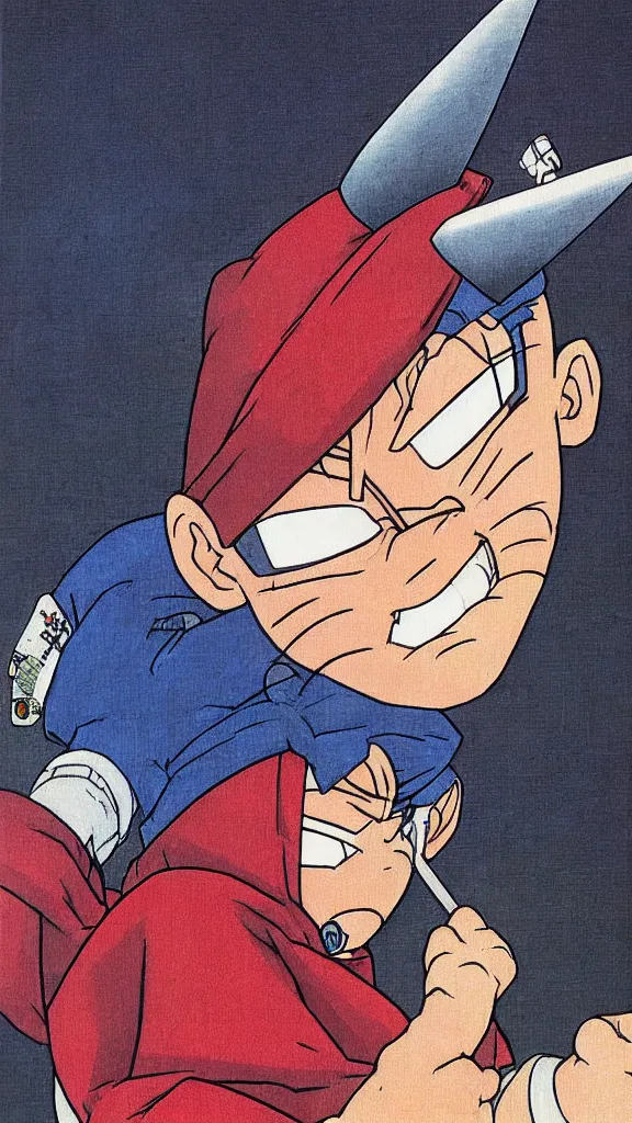 Image similar to Portrait of a wizard, sharp edges, by Akira Toriyama