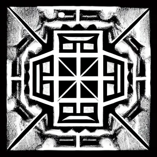 Prompt: symmetric. very small. micro symmetry, mirrored, vector tattoo. minimal design, ancient. cuneiform. peace energy hymn