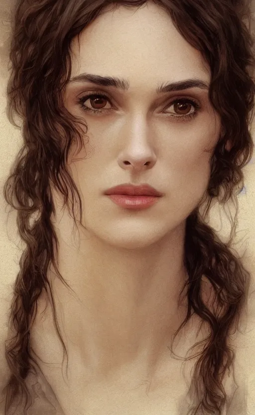 Image similar to winona ryder, kiera knightly, traditional corsican, intricate, highly detailed, artstation, illustration, jurgens, rutkowski, bouguereau