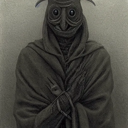 Prompt: plague doctor in his larval form. extremely lush lifelike detail. award - winning digital art by beksinski, ansel adams, alan lowmax, steichen. surreal scientific photoillustration.