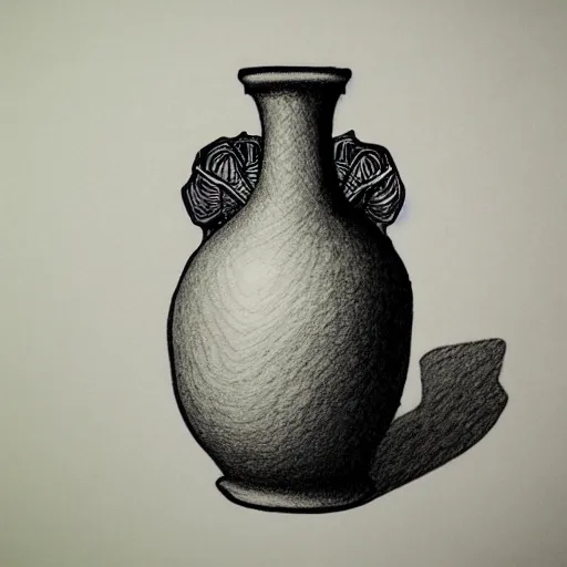 Image similar to vase in the style of kentaro miura, 4 k, 8 k, absolute detailing of even the smallest details and particles, beautiful shadows, beautiful drawing