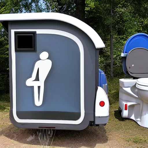 camper with three wc toilette, Stable Diffusion