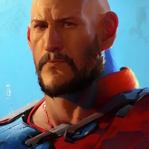 Image similar to greg manchess portrait painting of yondu udonta as overwatch character, medium shot, asymmetrical, profile picture, organic painting, sunny day, matte painting, bold shapes, hard edges, street art, trending on artstation, by huang guangjian and gil elvgren and sachin teng