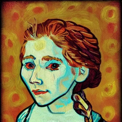 Image similar to Frozen Anna, Van Gogh Style