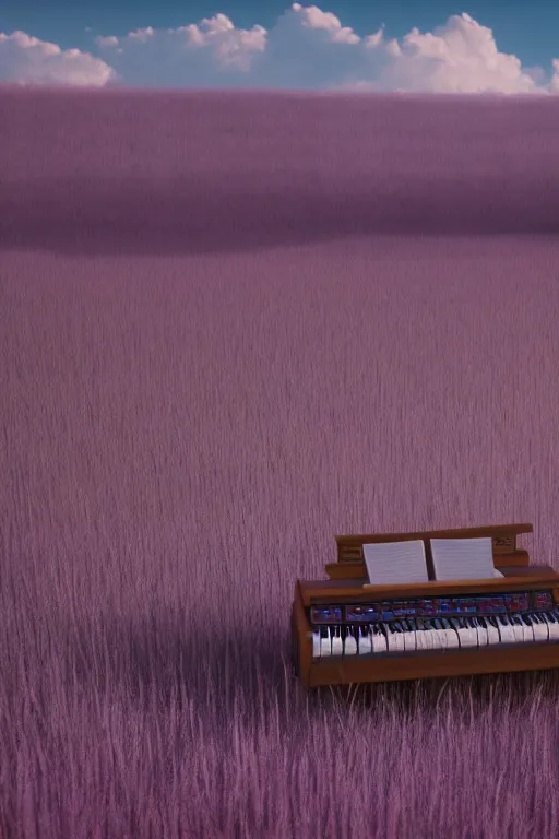 Image similar to a large organ in the middle of a field, trending on artstation, render, 3 d, octane, 4 k, 8 k, unreal engine, cinema 4 d