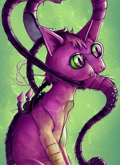 Prompt: cat seahorse fursona wearing headphones, autistic bisexual graphic designer, long haired attractive androgynous humanoid, coherent detailed character design, weirdcore voidpunk digital art by jettheguy, furaffinity, cgsociety, trending on deviantart