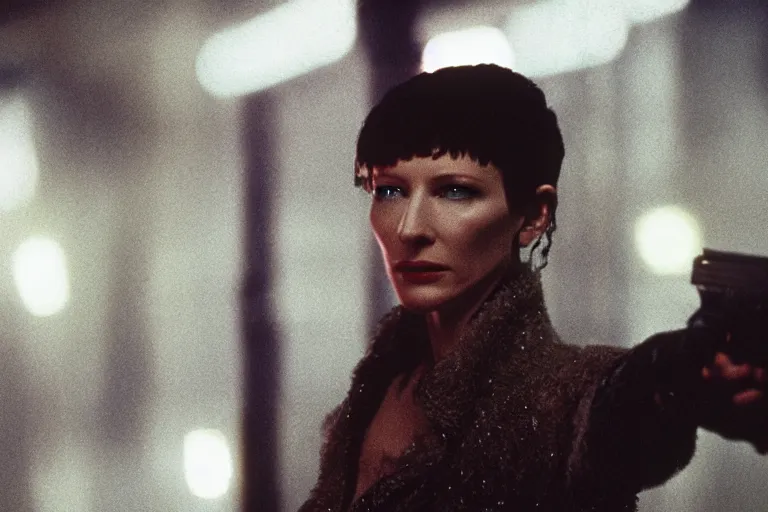 Prompt: cate blanchett in blade runner, movie still