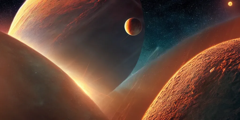 Image similar to Planet hitting another Planet, realistic 4k octane beautifully detailed render, 4k post-processing, highly detailed, intricate complexity, epic composition, magical atmosphere, cinematic lighting, masterpiece, ultra hd