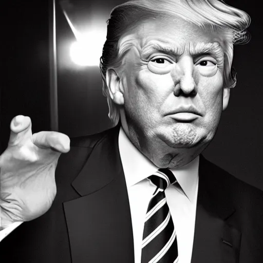 Image similar to donald trump harcourt studio black and white photo