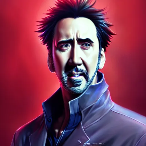 Image similar to nicolas cage, portrait luffy studio ghibli studio key hideaki anno sakimichan stanley artgerm lau rossdraws james jean marc simonetti elegant highly detailed digital painting artstation pixiv