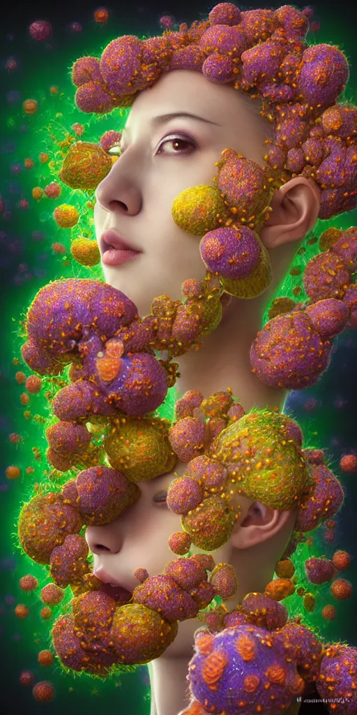 Prompt: hyper detailed 3d render like a Oil painting - kawaii Aurora (Singer) Eats of the juicy Strangling Fruit and Her gossamer polyp blossoms bring iridescent fungal flowers whose spores black the foolish stars by Jacek Yerka, Mariusz Lewandowski, Houdini algorithmic generative render, Abstract brush strokes, Masterpiece, Edward Hopper and James Gilleard, Zdzislaw Beksinski, Mark Ryden, Wolfgang Lettl, hints of Yayoi Kasuma, octane render, 8k