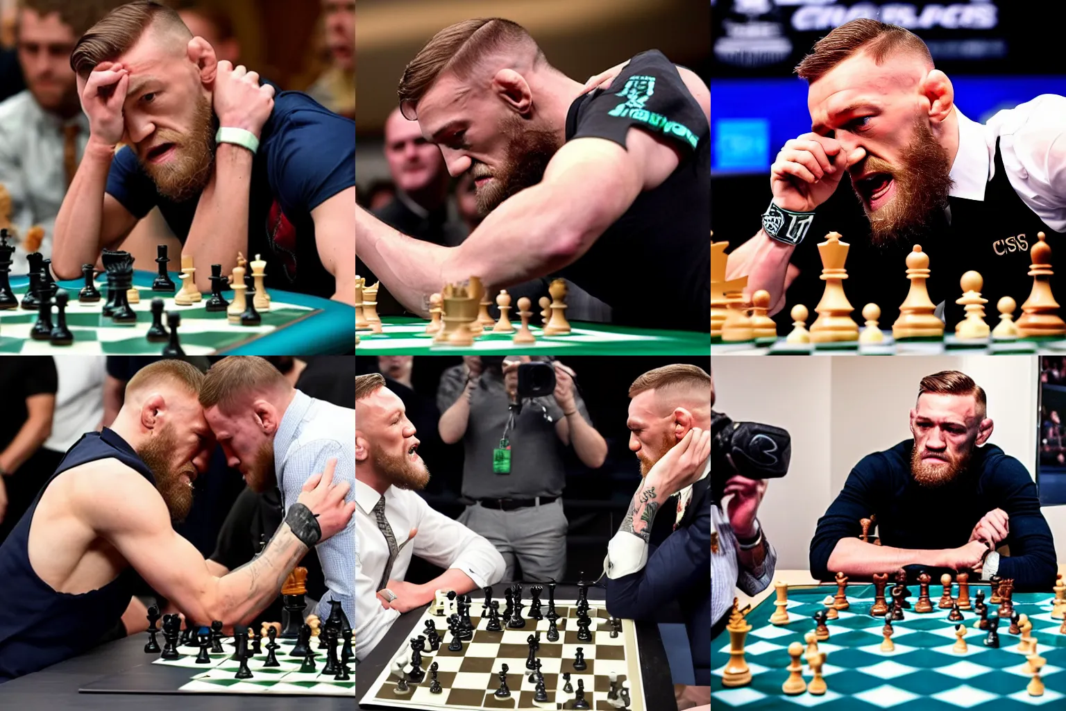 Prompt: Conor Mcgregor losing at chess