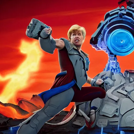 Image similar to elon musk holding the power of grayskull, 8 k uhd