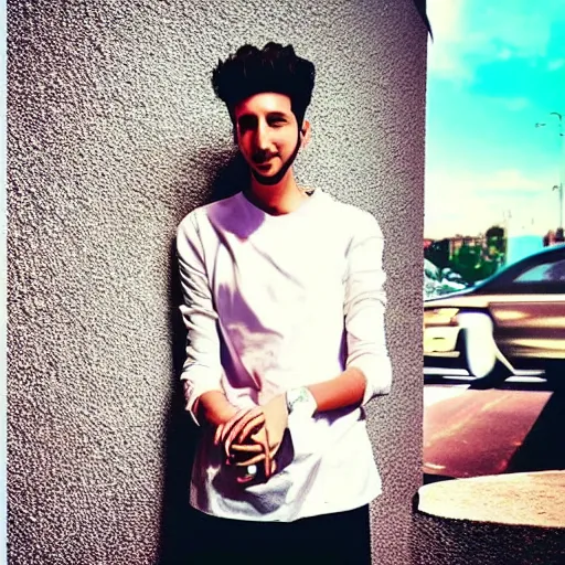 Image similar to “a realistic detailed photo of a guy who is an attractive humanoid who is half robot and half humanoid, who is a male android, singer Sebastian Yatra, shiny skin, posing like a statue, blank stare”