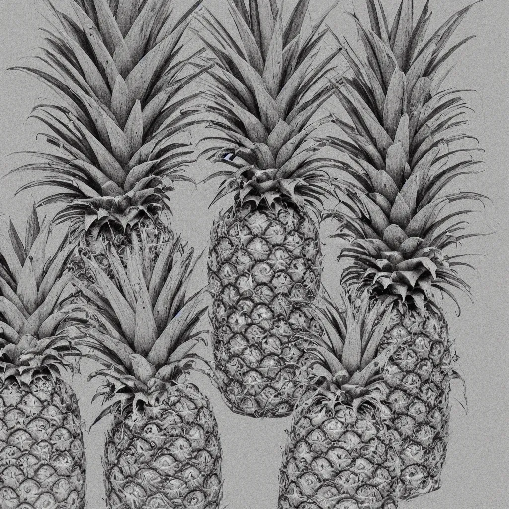 Image similar to pencil drawn pineapples texture art, 4k