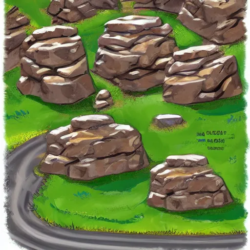 Prompt: a rock farm