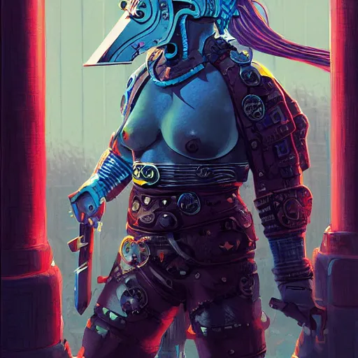 Image similar to cyberpunk viking helmet mask warrior goddess robot ninja fantasy, art gta 5 cover, official fanart behance hd artstation by jesper ejsing, by rhads, makoto shinkai and lois van baarle, ilya kuvshinov, ossdraws