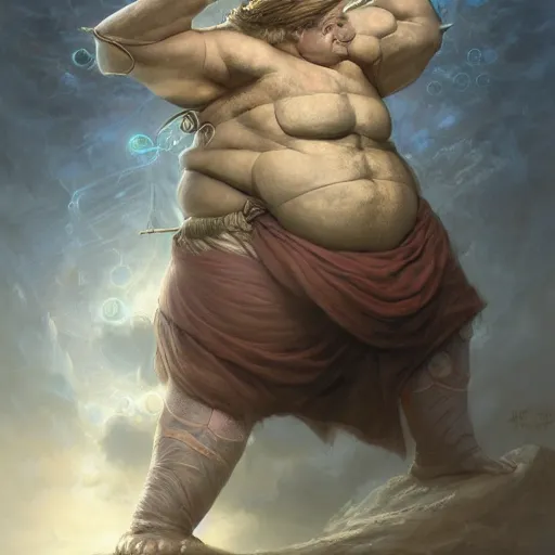 Prompt: fantasy portrait, portly elephantine man, wearing loincloth, holding holy symbol, rpg game, main character, detailed, digital painting, artstation, sharp focus, illustration, tomasz alen kopera, peter mohrbacher, donato giancola, joseph christian leyendecker, wlop, frank frazetta