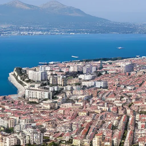 Prompt: naples aerial view