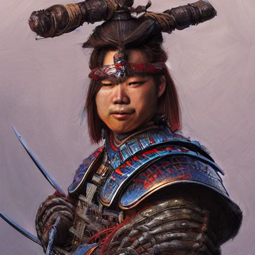 Image similar to samurai warrior as a fantasy d&d character, portrait art by Donato Giancola and James Gurney, digital art, trending on artstation