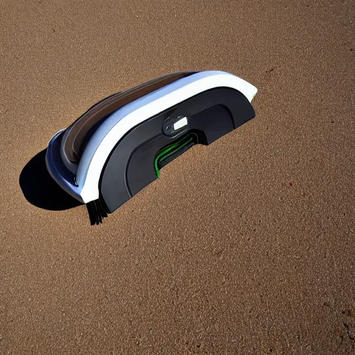 Image similar to roomba chilling on the beach