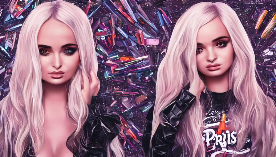 Image similar to Kim Petras in paris album cover, hyperdetailed, artstation, cgsociety, deviantart 8k