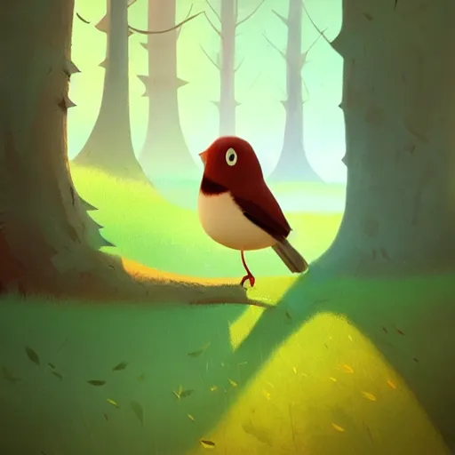 Image similar to a storybook illustration by goro fujita! a bird in a forest, sharp focus, highly detailed, artstation