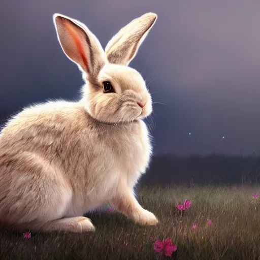 Image similar to bunny looking in a distance landscape photprealism ultradetailed digital art, irina french, heraldo ortega, mandy jurgens, golden ratio, art canvas, award winning, masterpiece trending on artstation 8 k 1 5 0 mpx