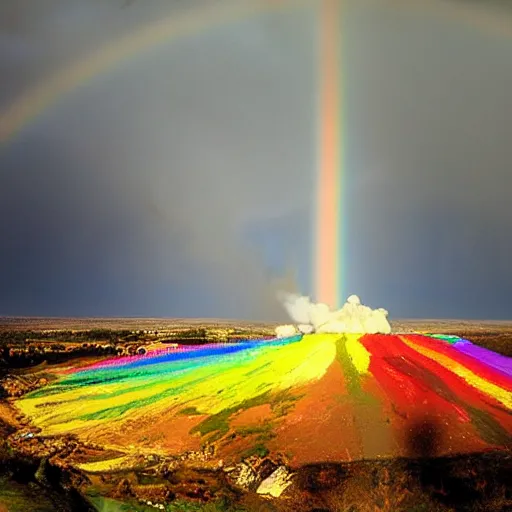 Image similar to rainbow nuclear explosion