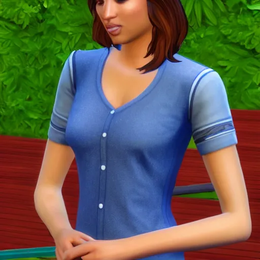 Image similar to ana de armas in sims 4 character editor, UHD