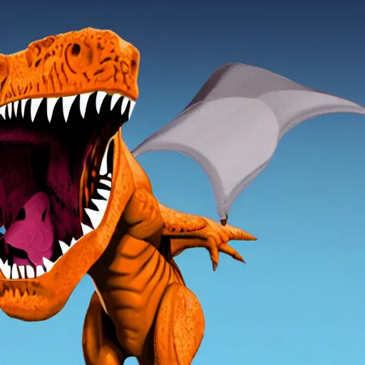 Image similar to T-Rex who is a scientist fighting aliens with SCIENCE