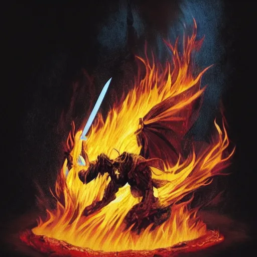 Image similar to burning balrog from lord of the rings whipping kanye west who is wielding a little sword riding a pony
