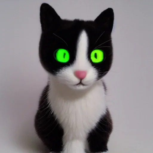 Image similar to an [ [ [ [ calicoooooo ] ] ] ] white black kitty front view blinking : : 1